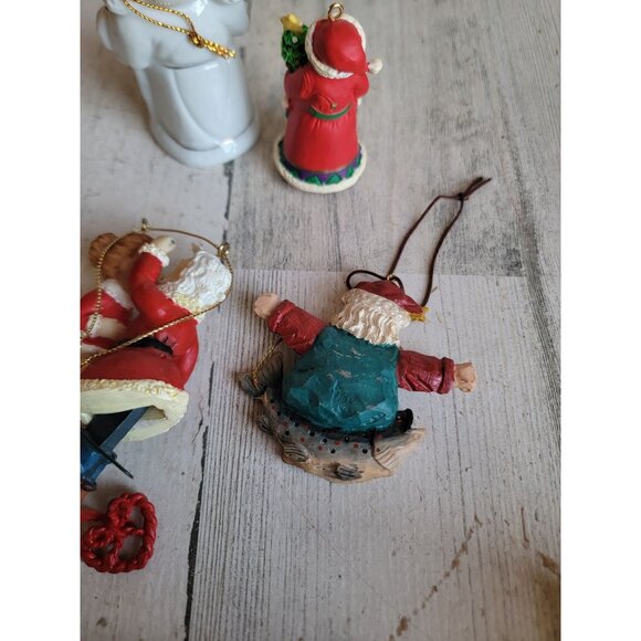 Santa kissing Mrs Claus variety set ornament Xmas fish bass Candy cane - Picture 5 of 8